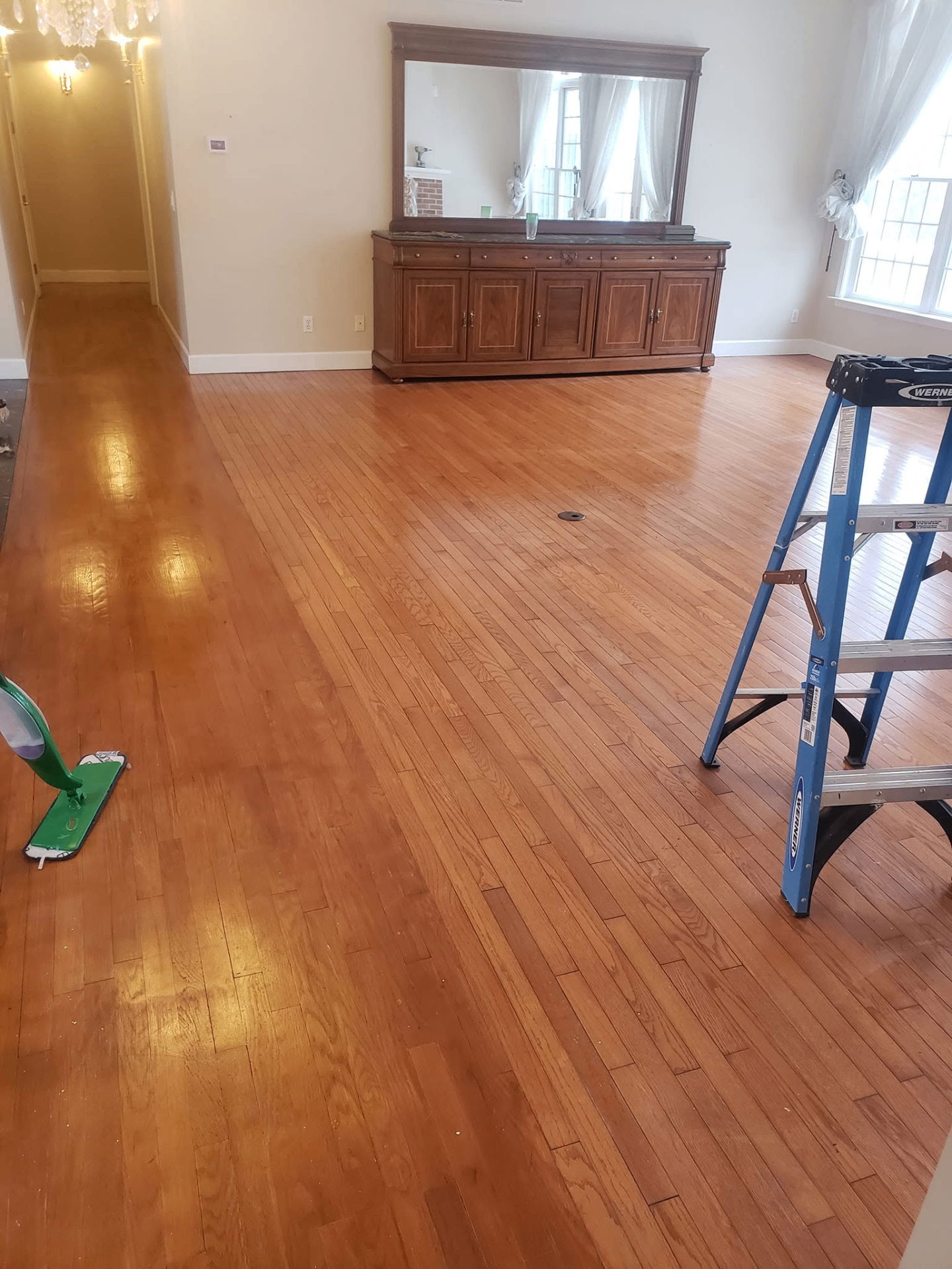 Hardwood floor refinishing project