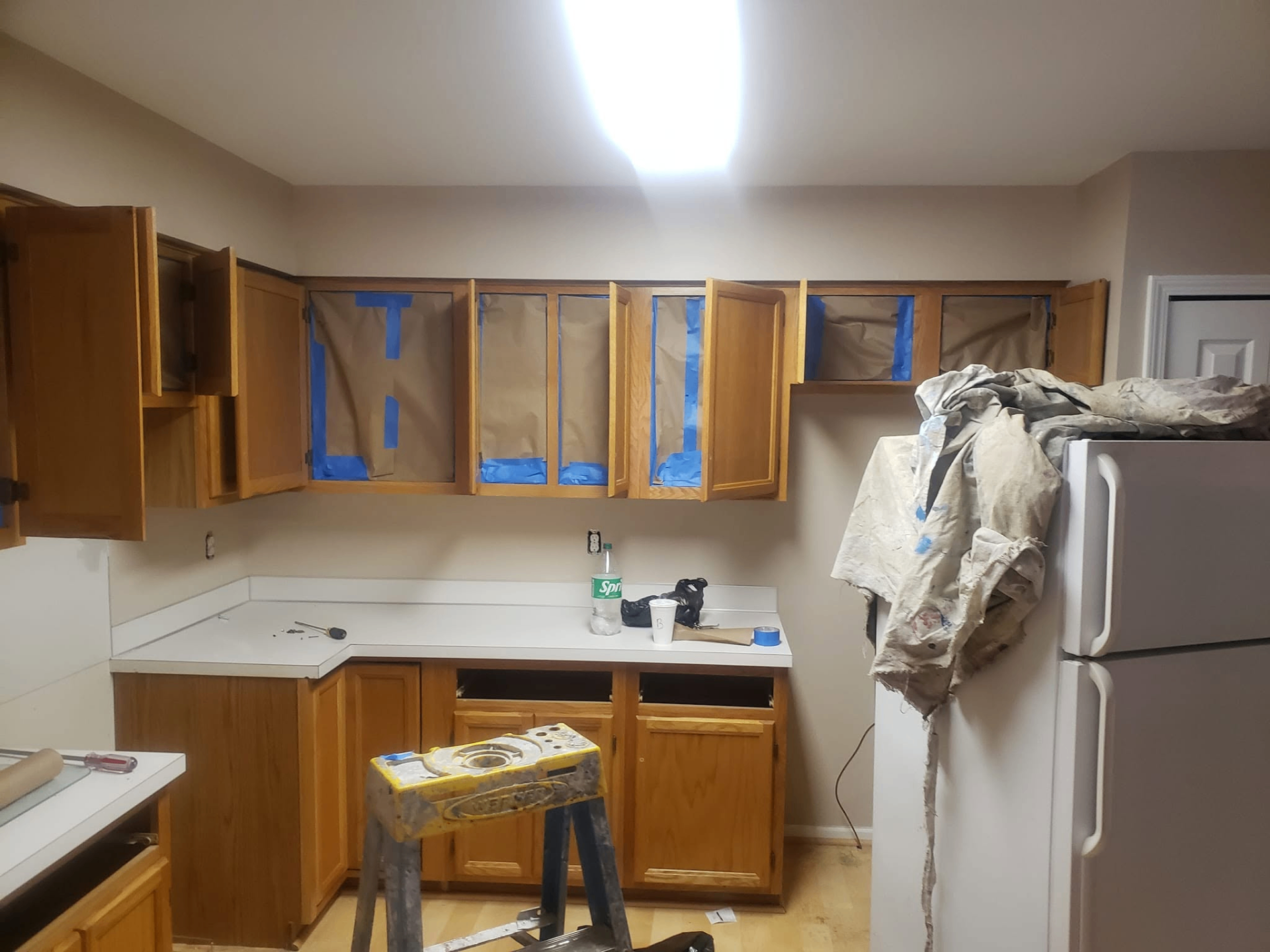 Kitchen cabinet refinishing project
